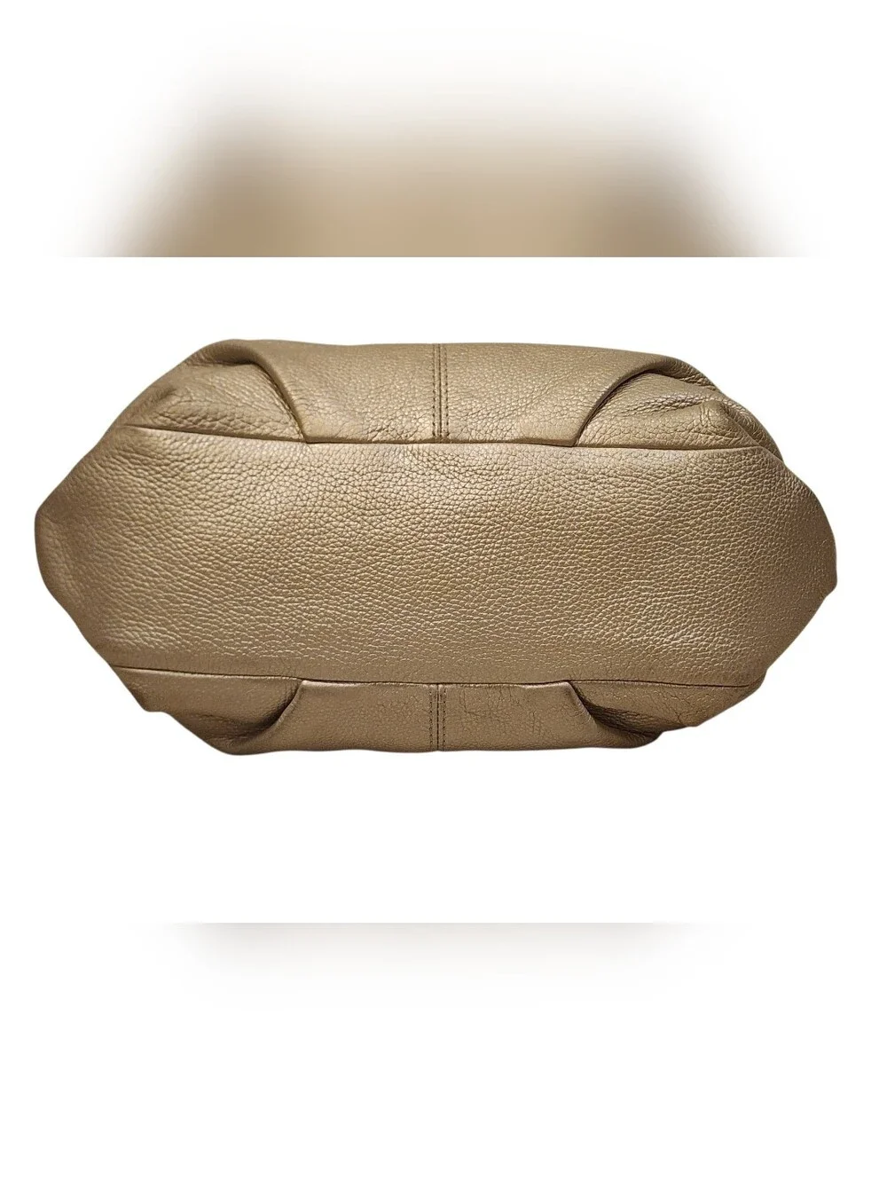 Coach Soho Duffle Convertible Bag F15064 Metallic Silver Pebbled Leather Hobo